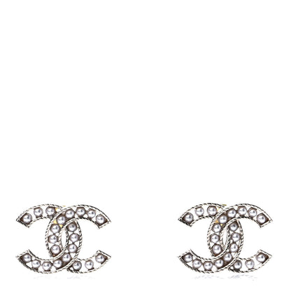 Chanel Pearl CC Earrings Light Gold 1 of 4