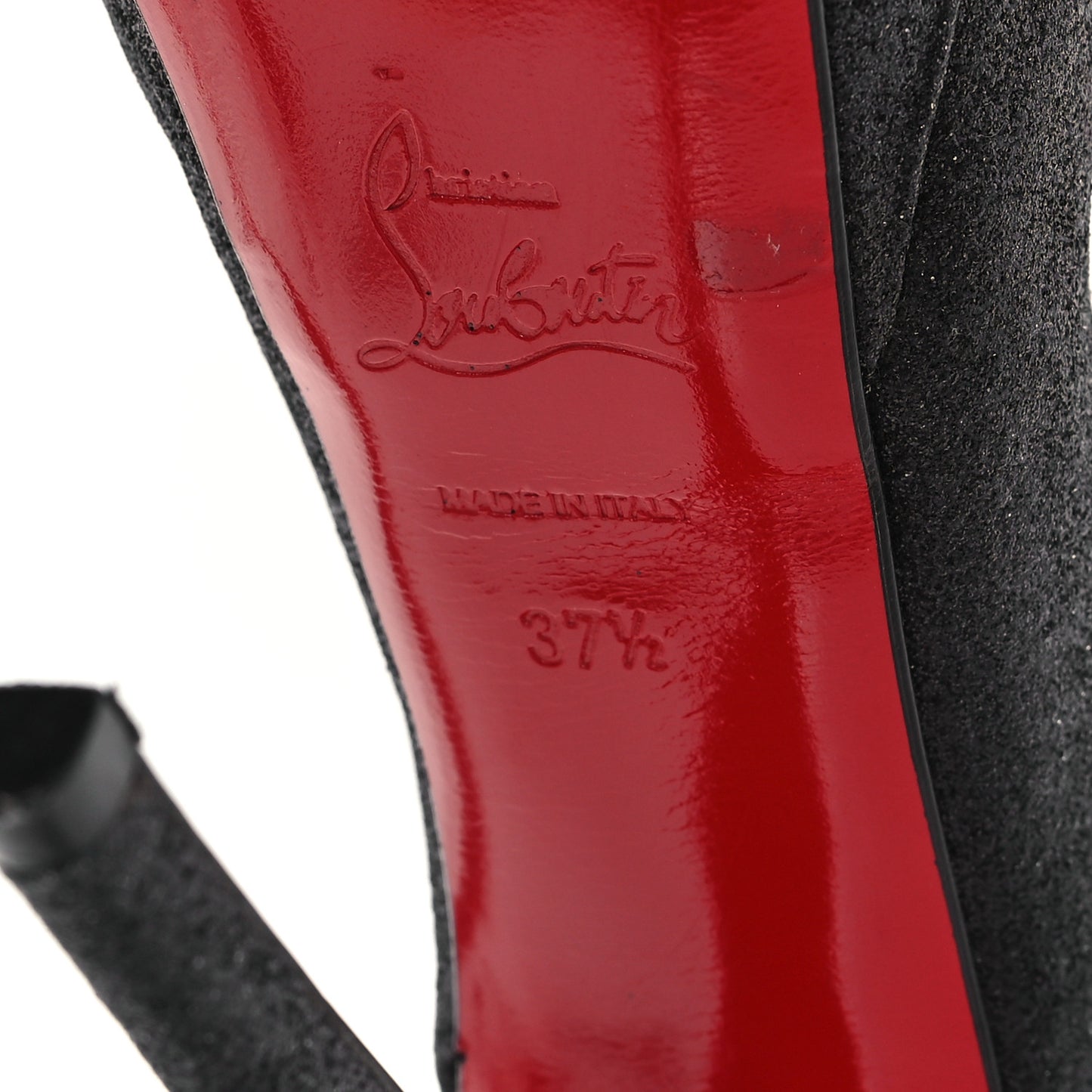 Glitter Lady Peep Sling 150 Pumps 37.5 Black Red