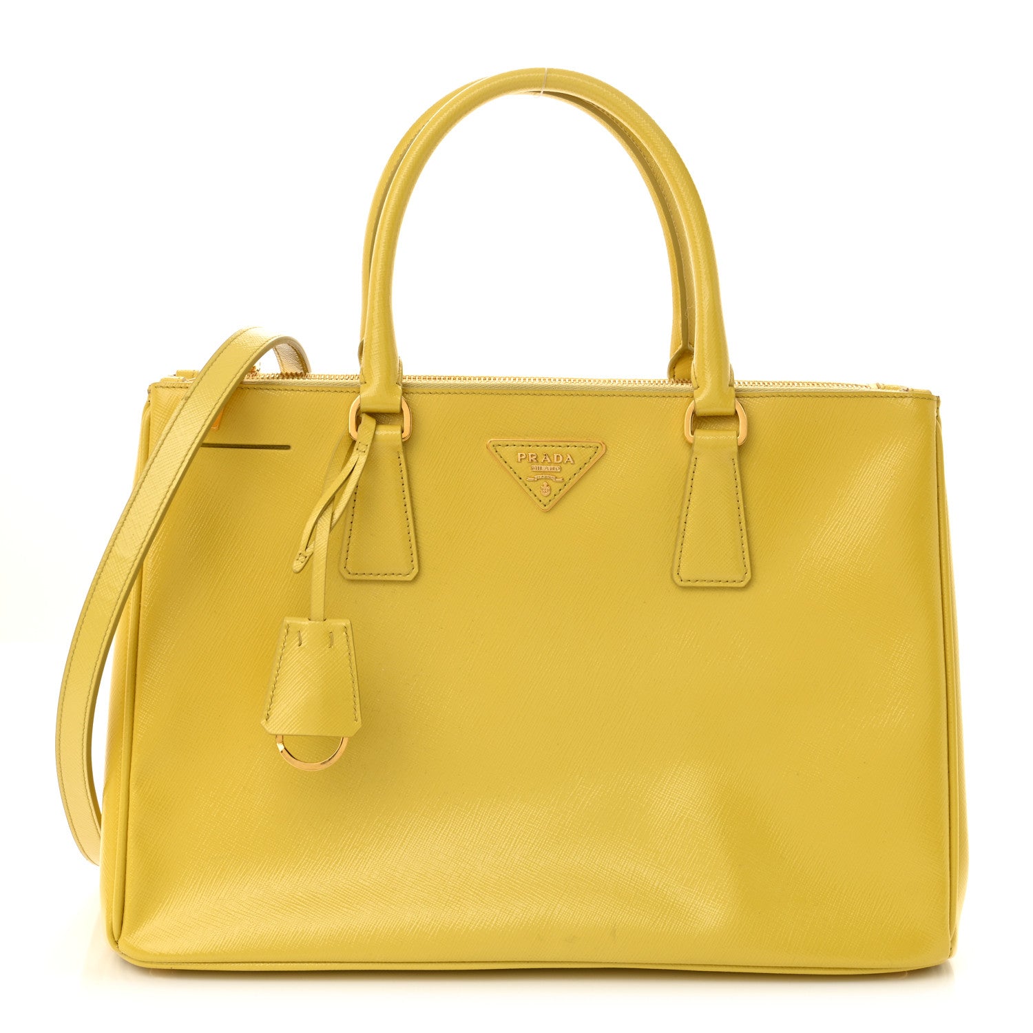Prada Saffiano Vernice Medium Galleria Double Zip Tote Ananas 1 of 11