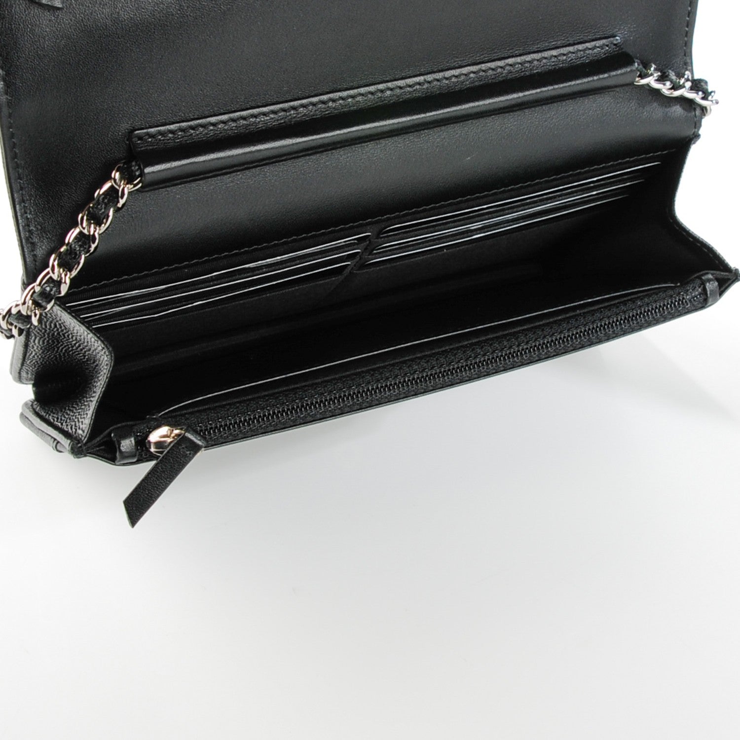 Chanel Caviar Sevruga Wallet On Chain WOC Black 6 of 8