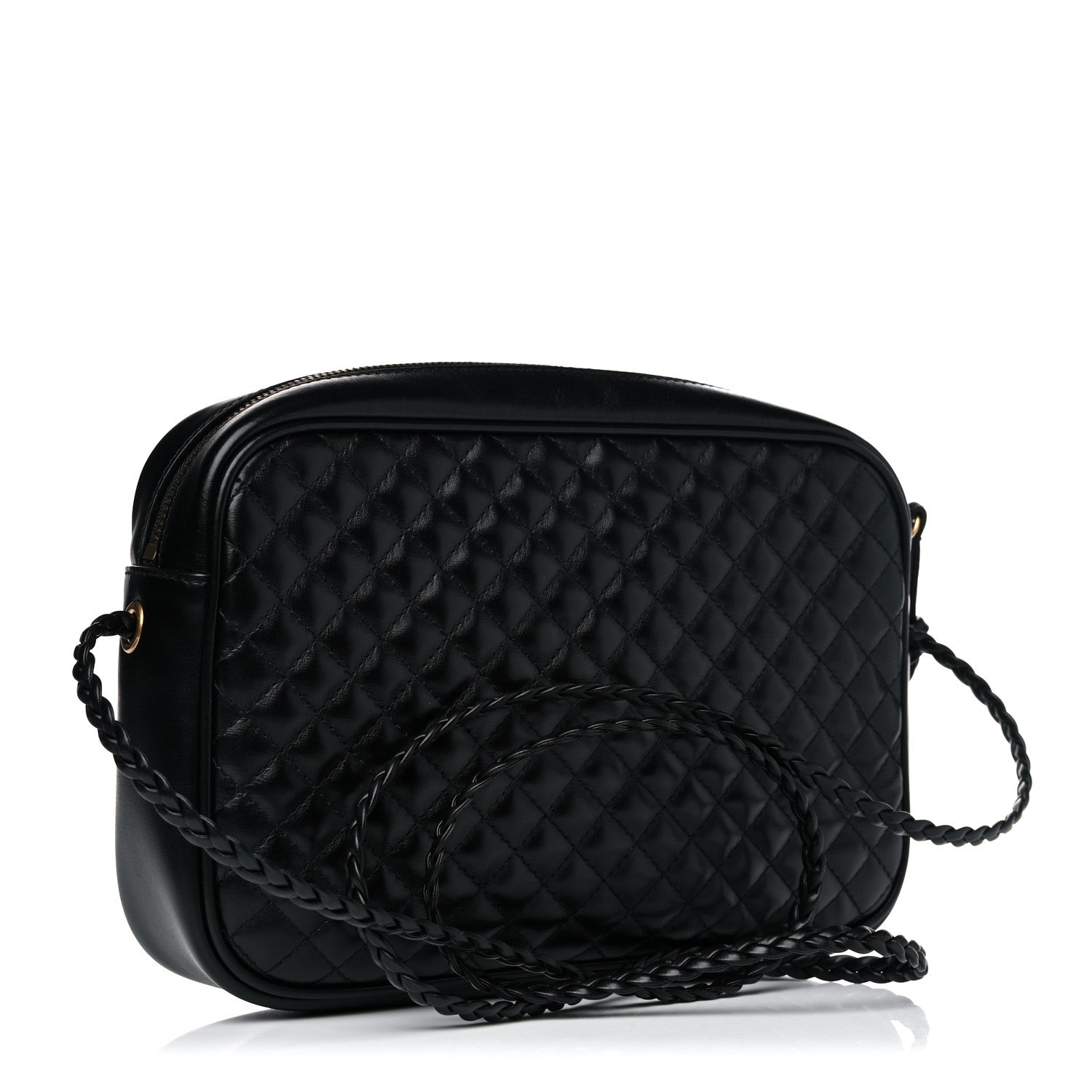 Gucci Calfskin Web Trapuntata Small GG Shoulder Bag Black 3 of 11
