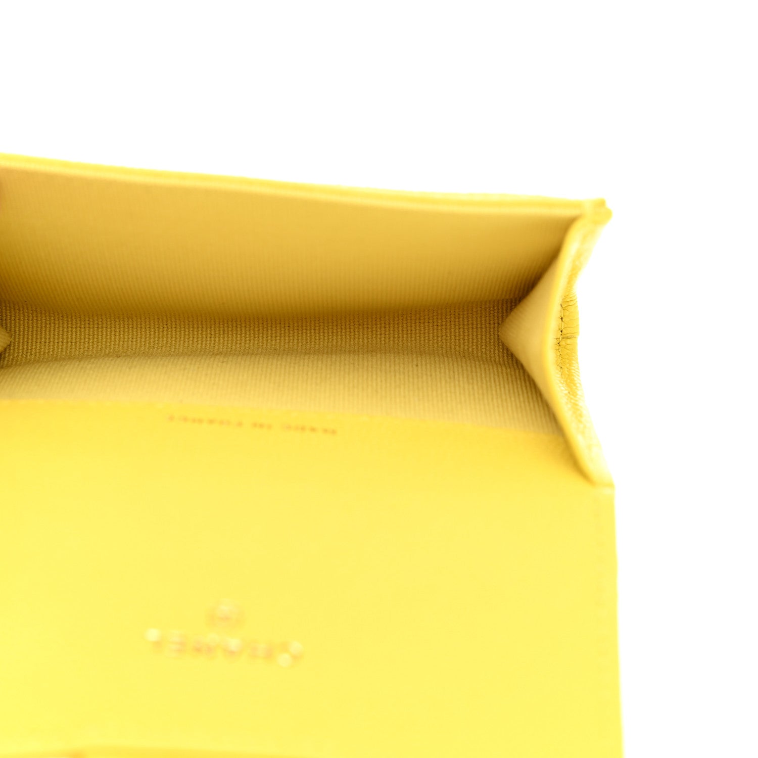 Chanel Caviar Quilted Flap Card Holder Wallet Yellow 5 of 9