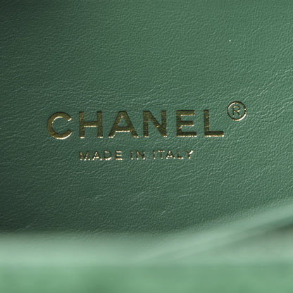 Chanel Lambskin Shearling Quilted Small CC Filigree Vanity Case Green 8 of 11