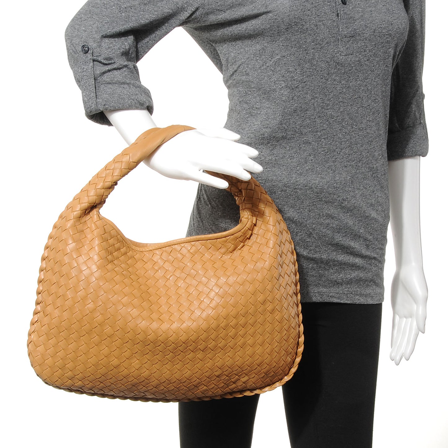 Nappa Intrecciato Medium Veneta Hobo Noce