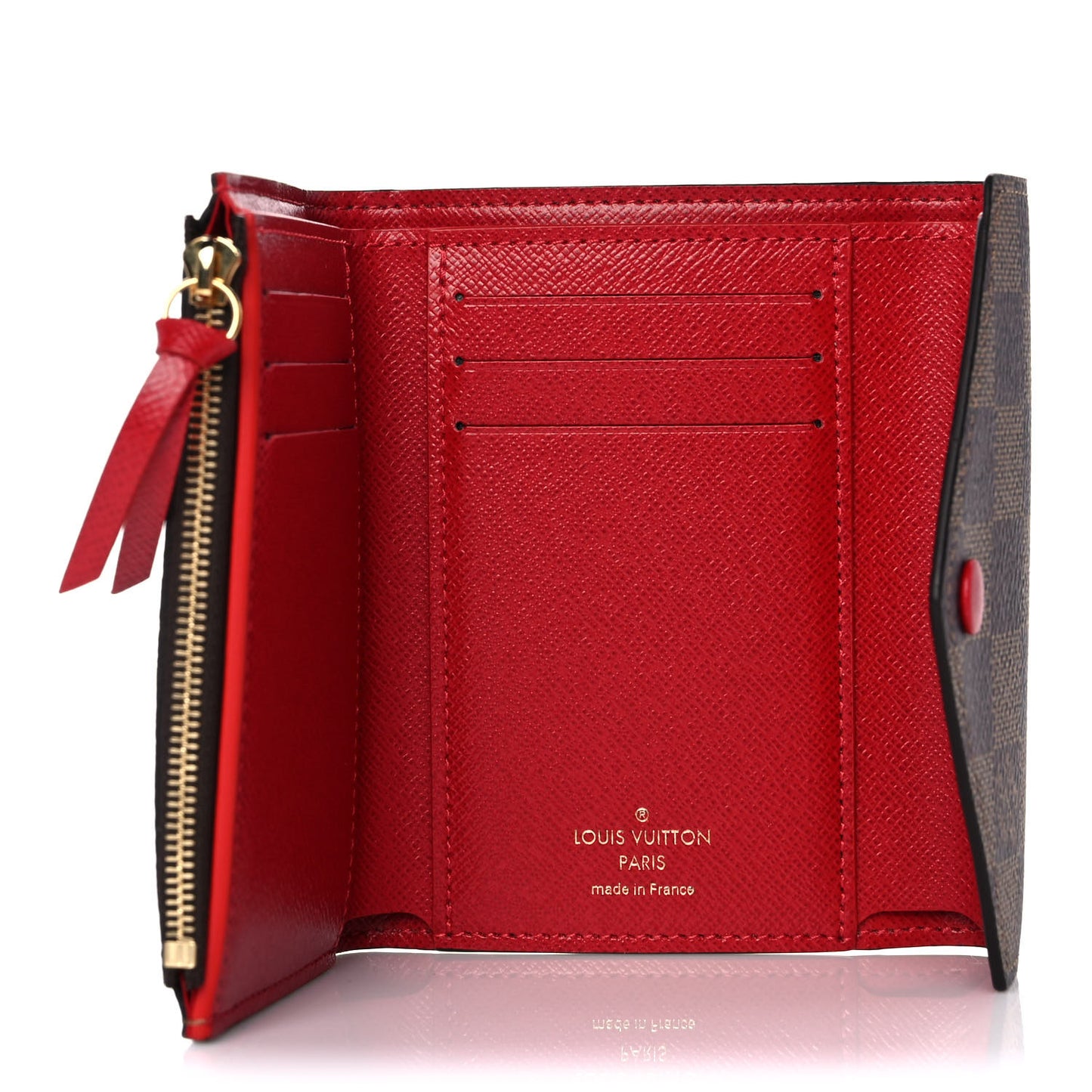 Damier Ebene Victorine Wallet Red