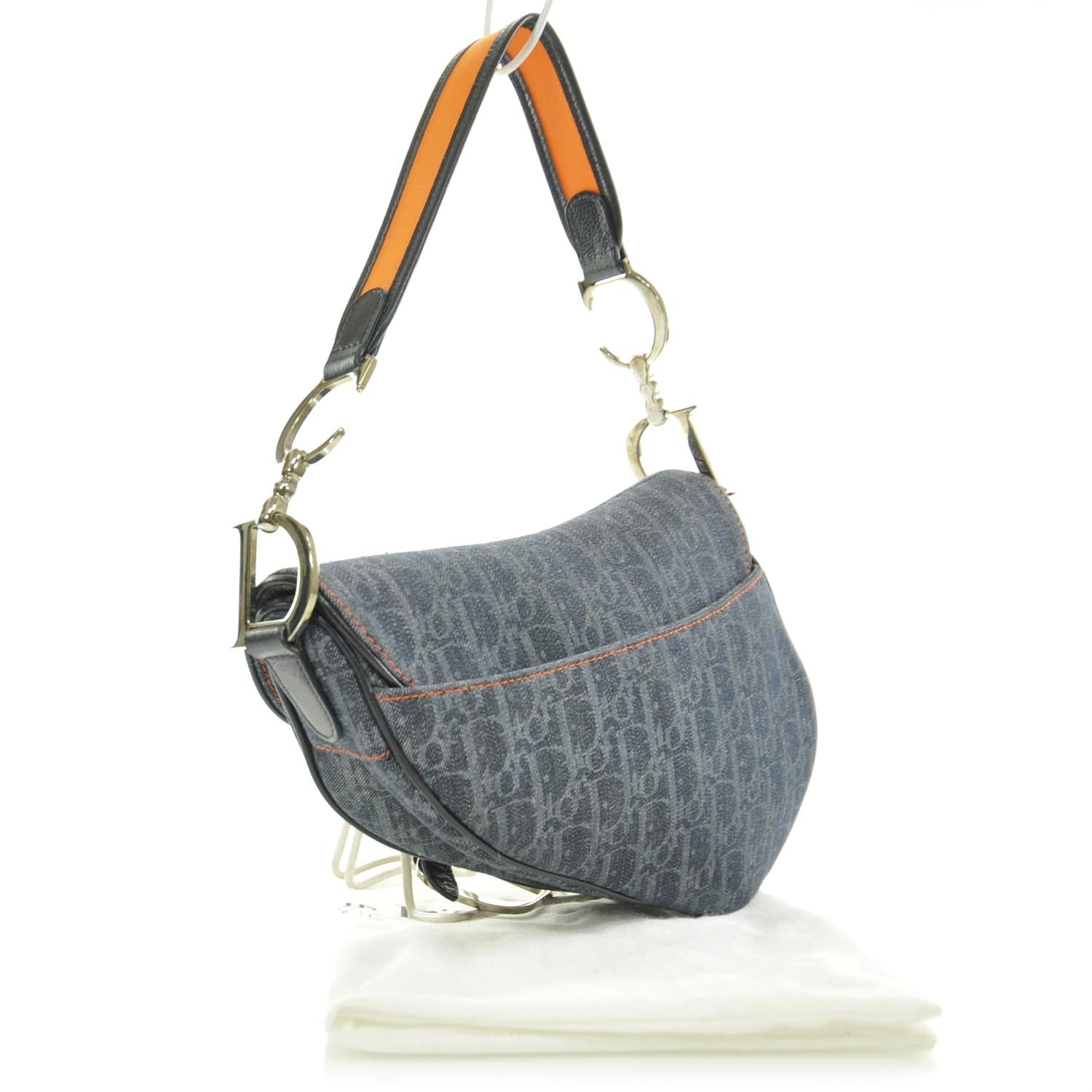 Christian Dior Denim Monogram Flight Saddle Bag 3 of 10