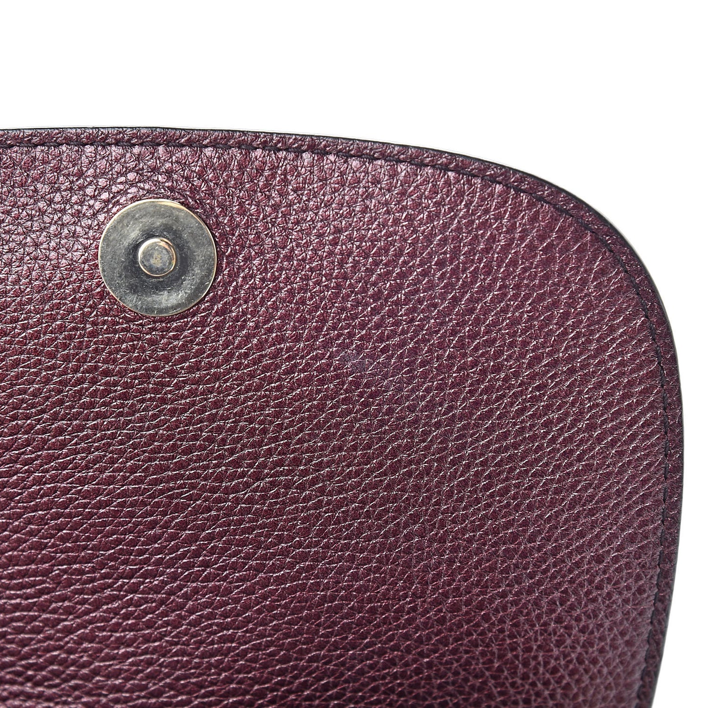 Metallic Pebbled Calfskin Small Soho Flap Crossbody Burgundy