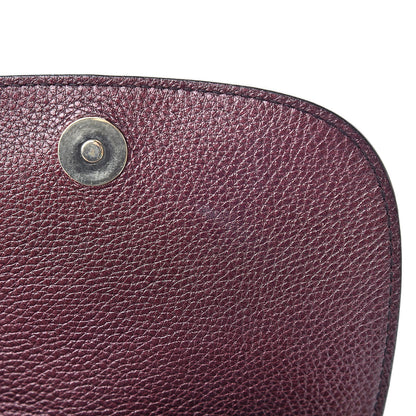 Gucci Metallic Pebbled Calfskin Small Soho Flap Crossbody Burgundy 14 of 14