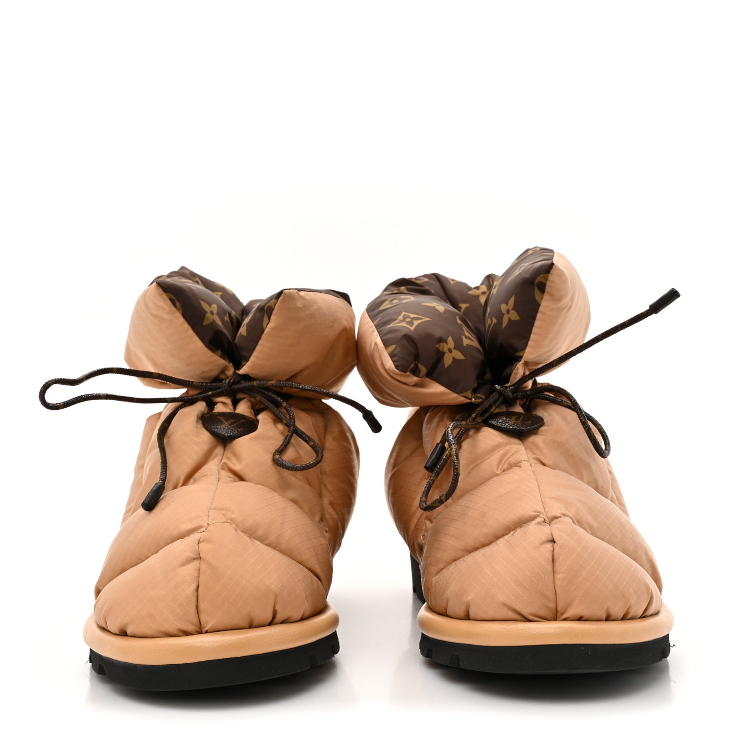 Nylon Monogram Pillow Comfort Ankle Boot 38 Beige