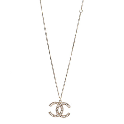 Chanel Pearl CC Pendant Necklace Gold 1 of 4