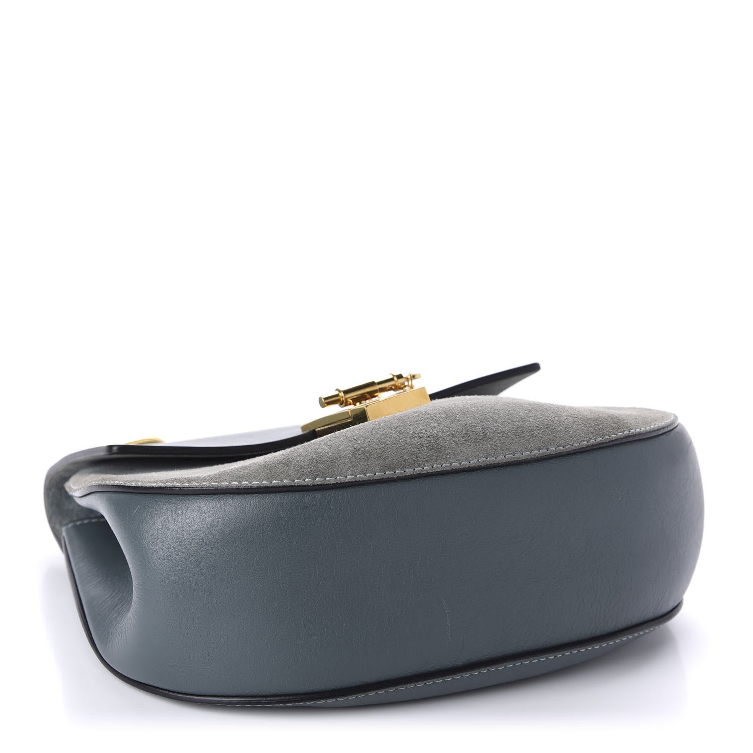 Chloe Suede Smooth Calfskin Drew Shoulder Bag Cloudy Blue 4 of 10