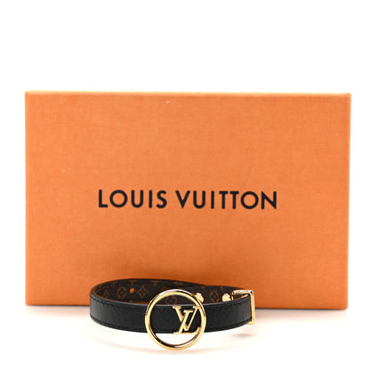 Louis Vuitton Monogram Calfskin LV Eclipse Reversible Bracelet 17 Black 5 of 5