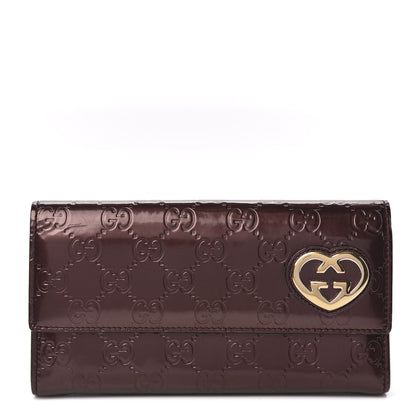Gucci Shine Guccissima Lovely Heart Continental Wallet Scarlatto 1 of 10