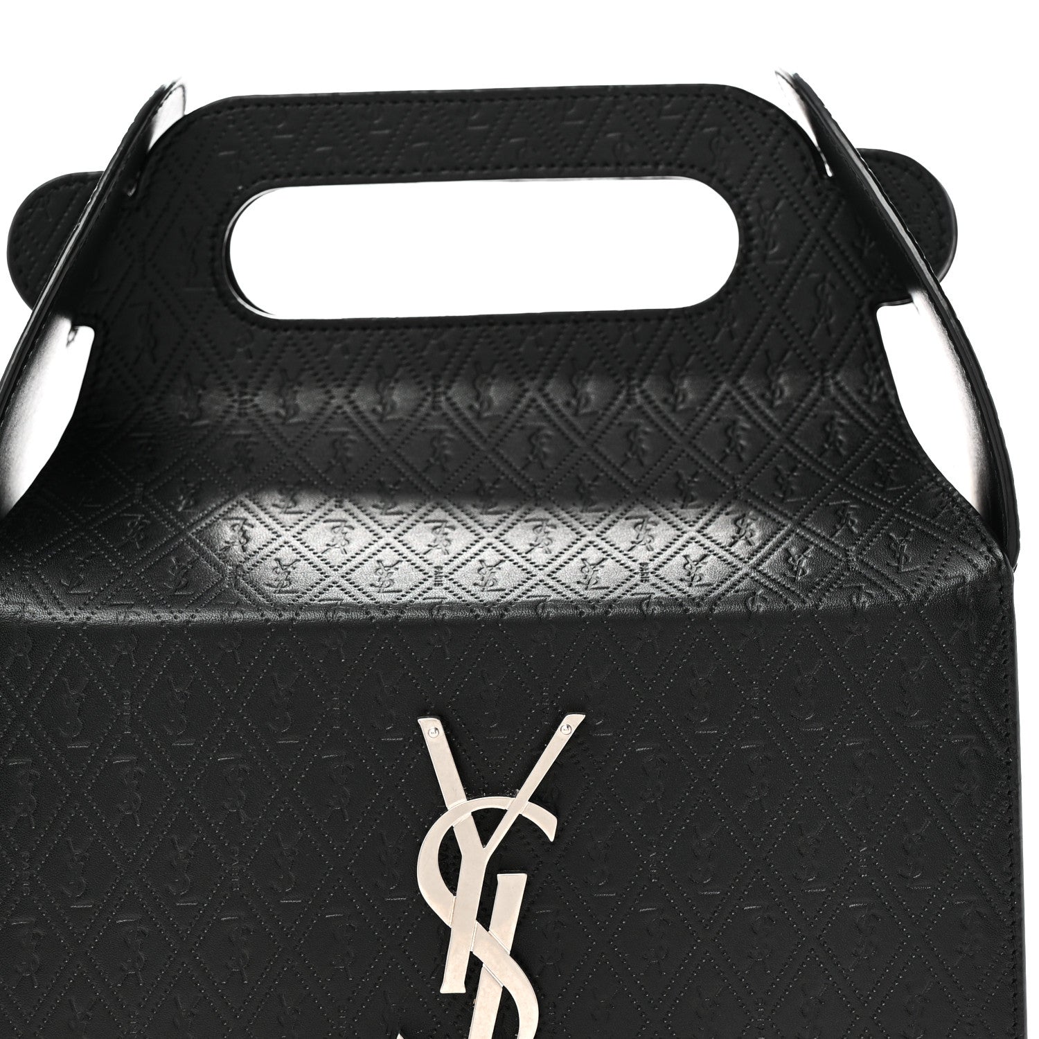Saint Laurent Calfskin Monogram Take Away Box Black 7 of 9