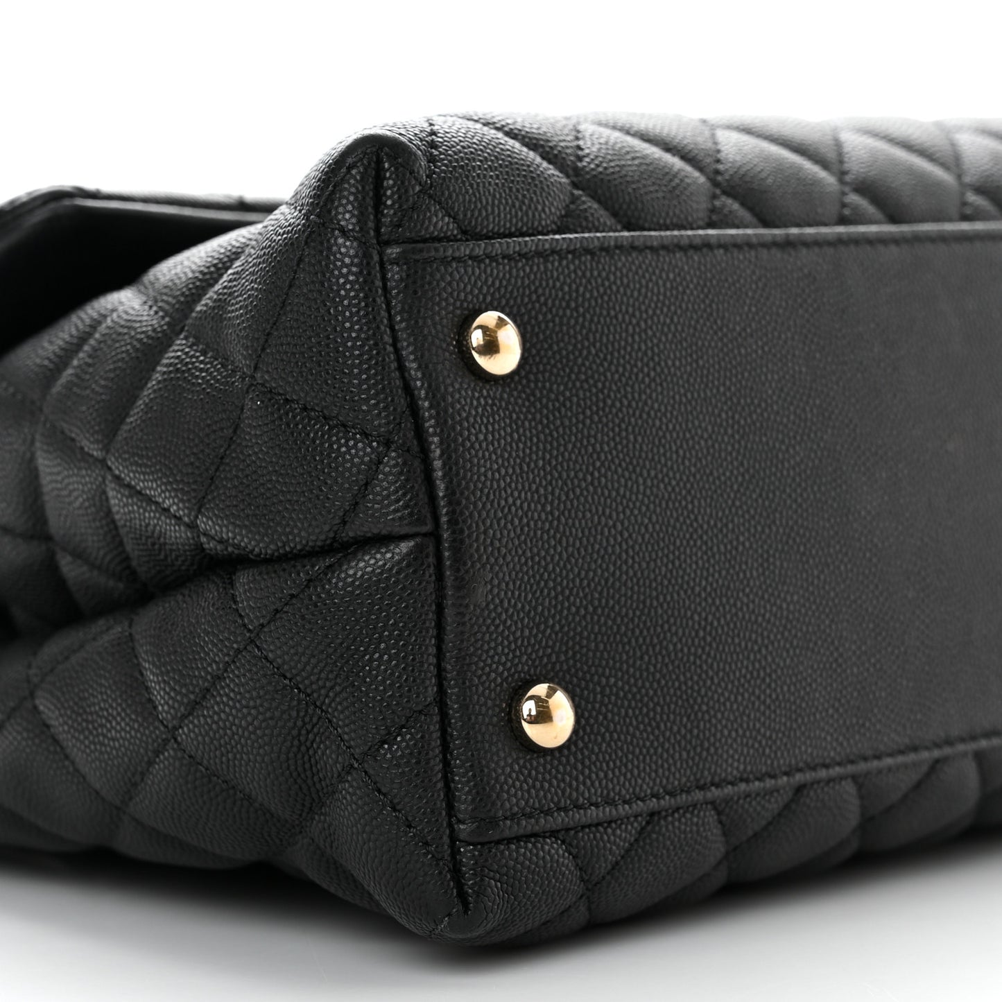 Caviar Quilted Medium Coco Handle Flap Black