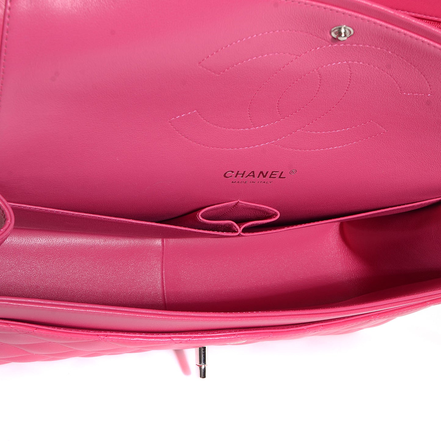 Lambskin Quilted Jumbo Double Flap Dark Pink
