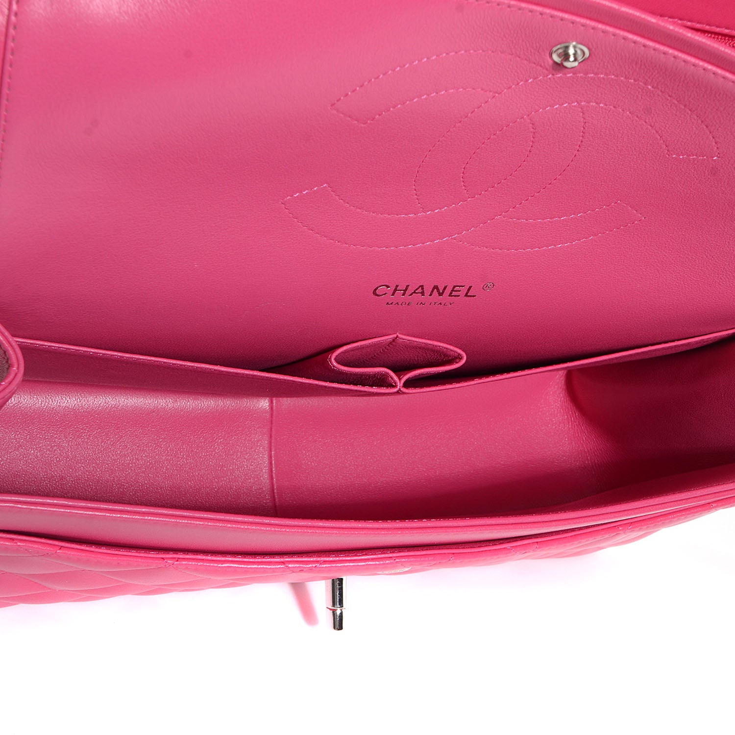 Chanel Lambskin Quilted Jumbo Double Flap Dark Pink 6 of 9