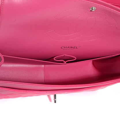 Chanel Lambskin Quilted Jumbo Double Flap Dark Pink 6 of 9