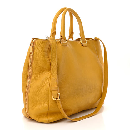 Prada Vitello Daino Side Zip Tote Mimosa 3 of 16