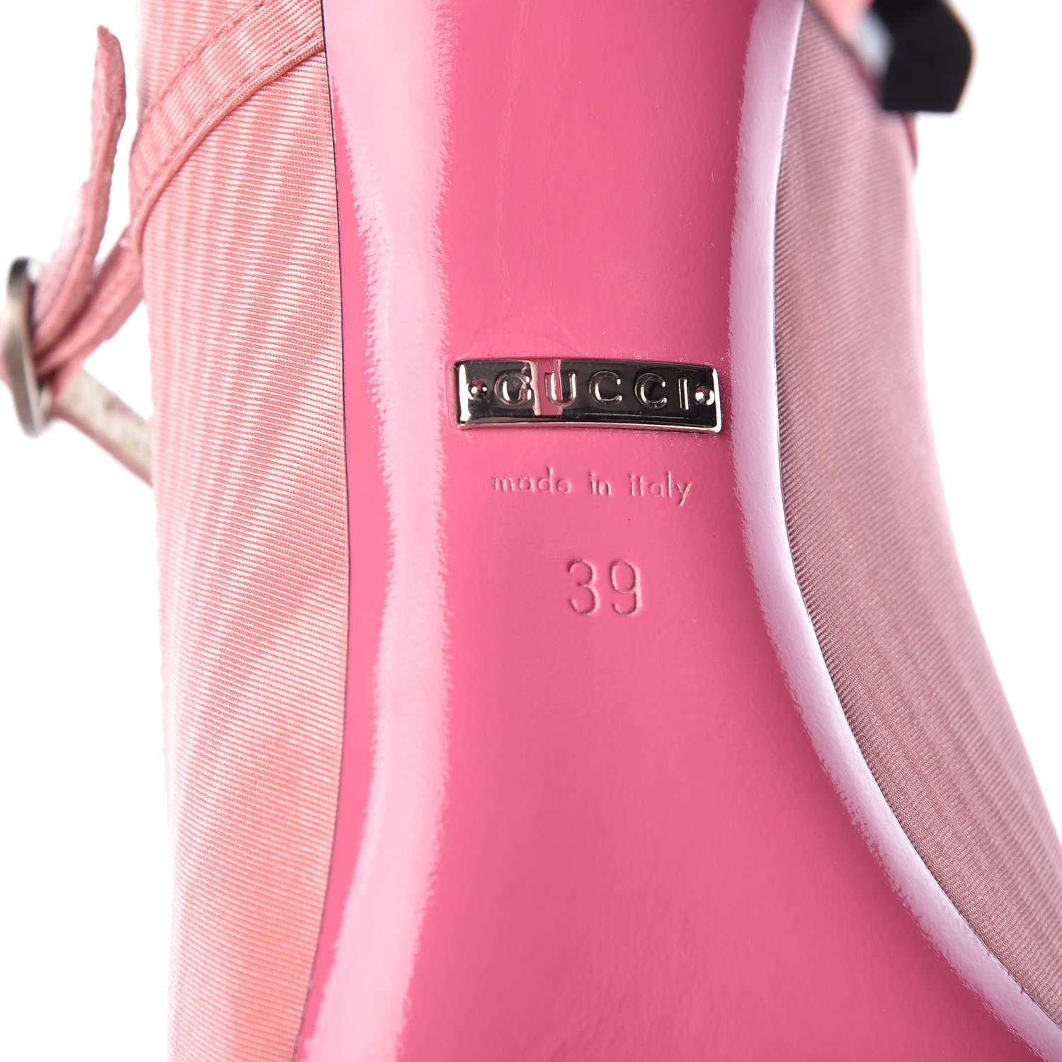 Gucci Moire Fabric Virginia Mary Jane Pumps 39 Pink 6 of 8