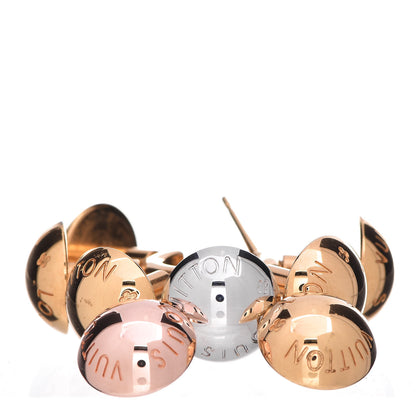 Louis Vuitton Studdy Hoop Earrings MM Gold Pink Silver 5 of 11