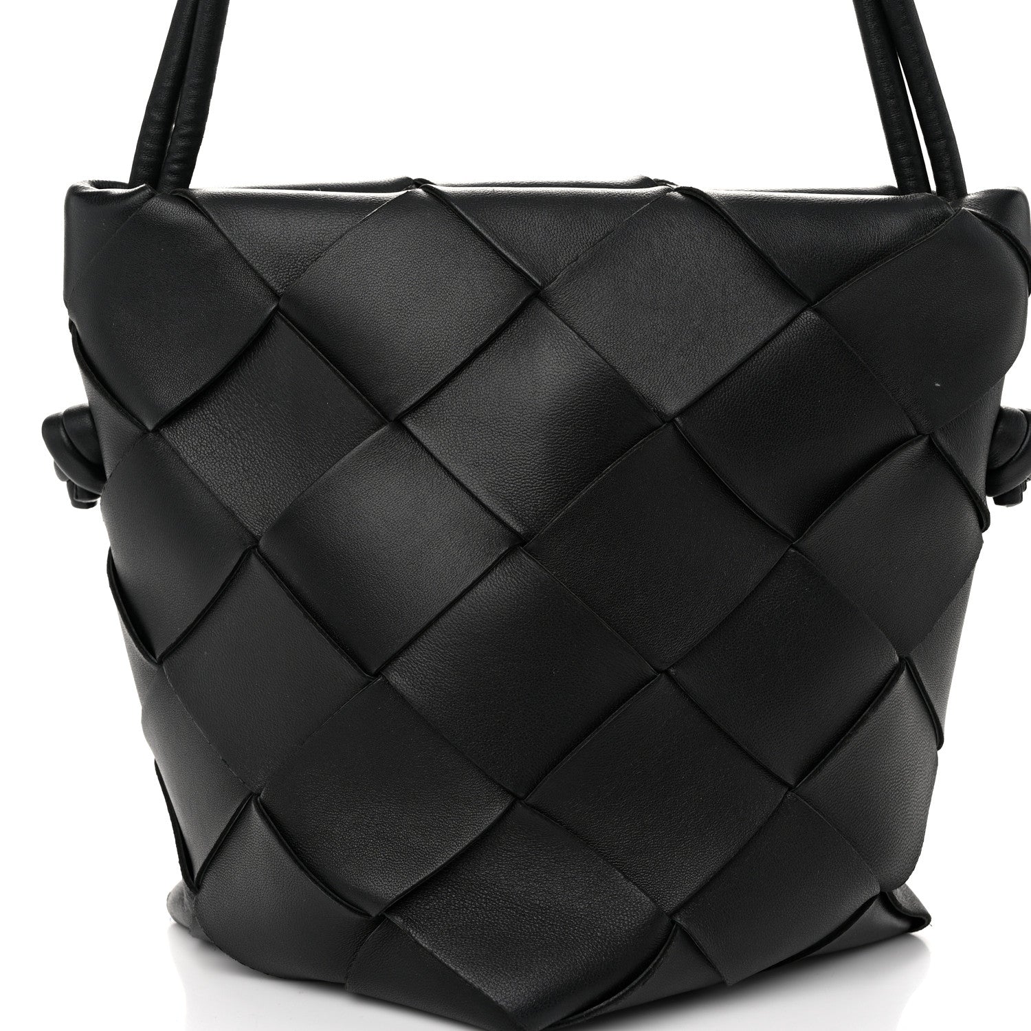 Bottega Veneta Nappa Maxi Intrecciato Clasp Bucket Bag Black 7 of 10