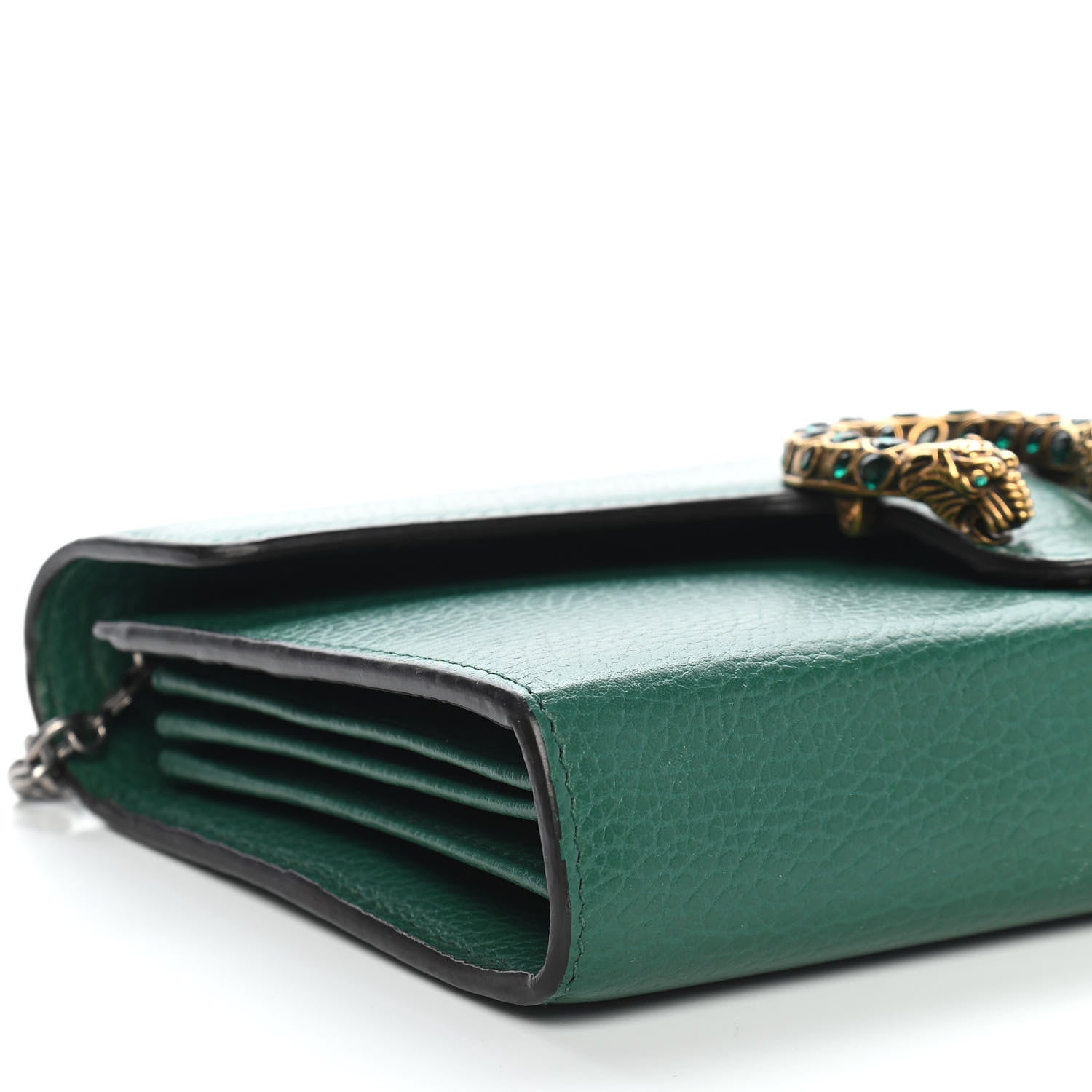 Gucci Calfskin Mini Dionysus Chain Wallet Emerald 8 of 9