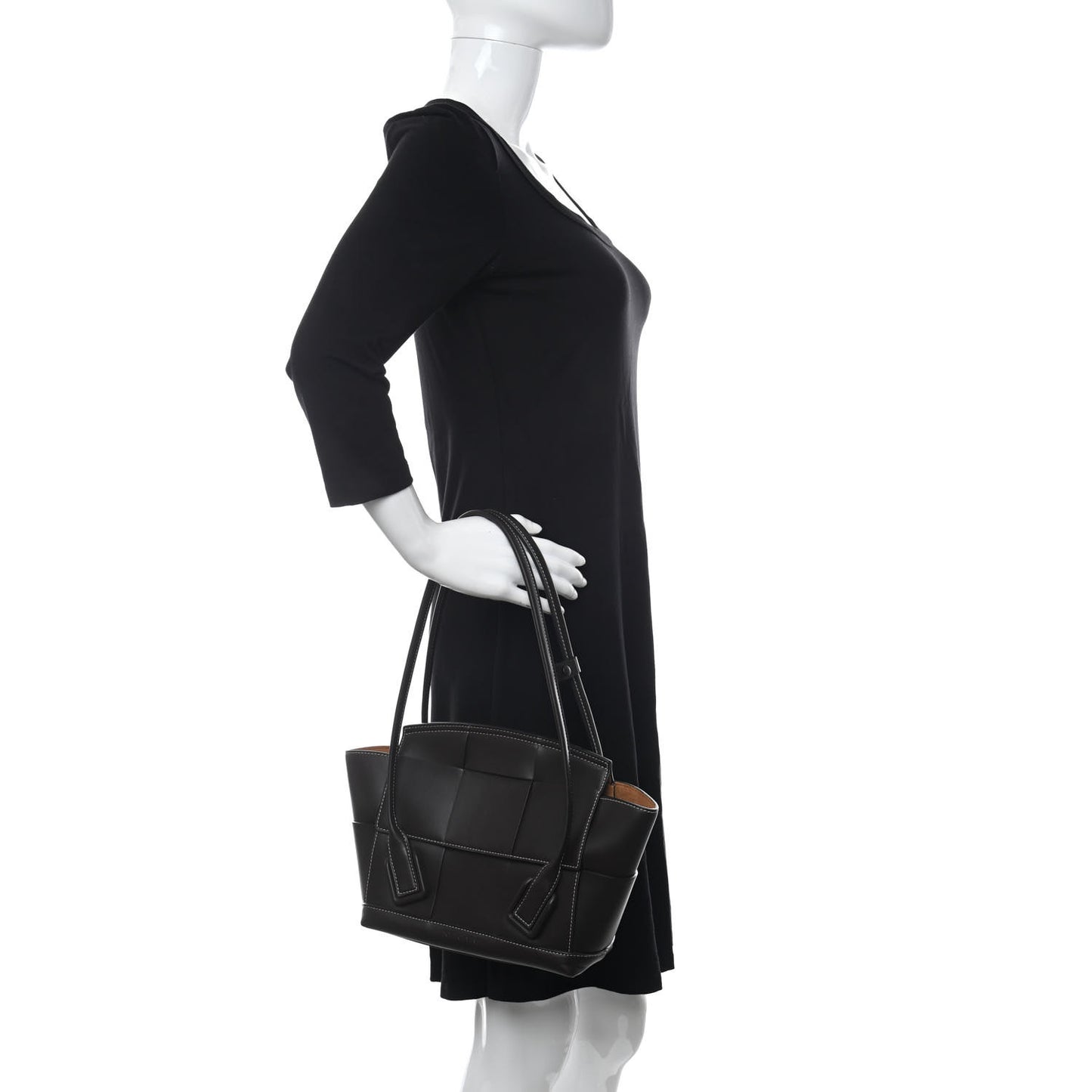 French Calfskin Maxi Intrecciato Small Arco Fondant