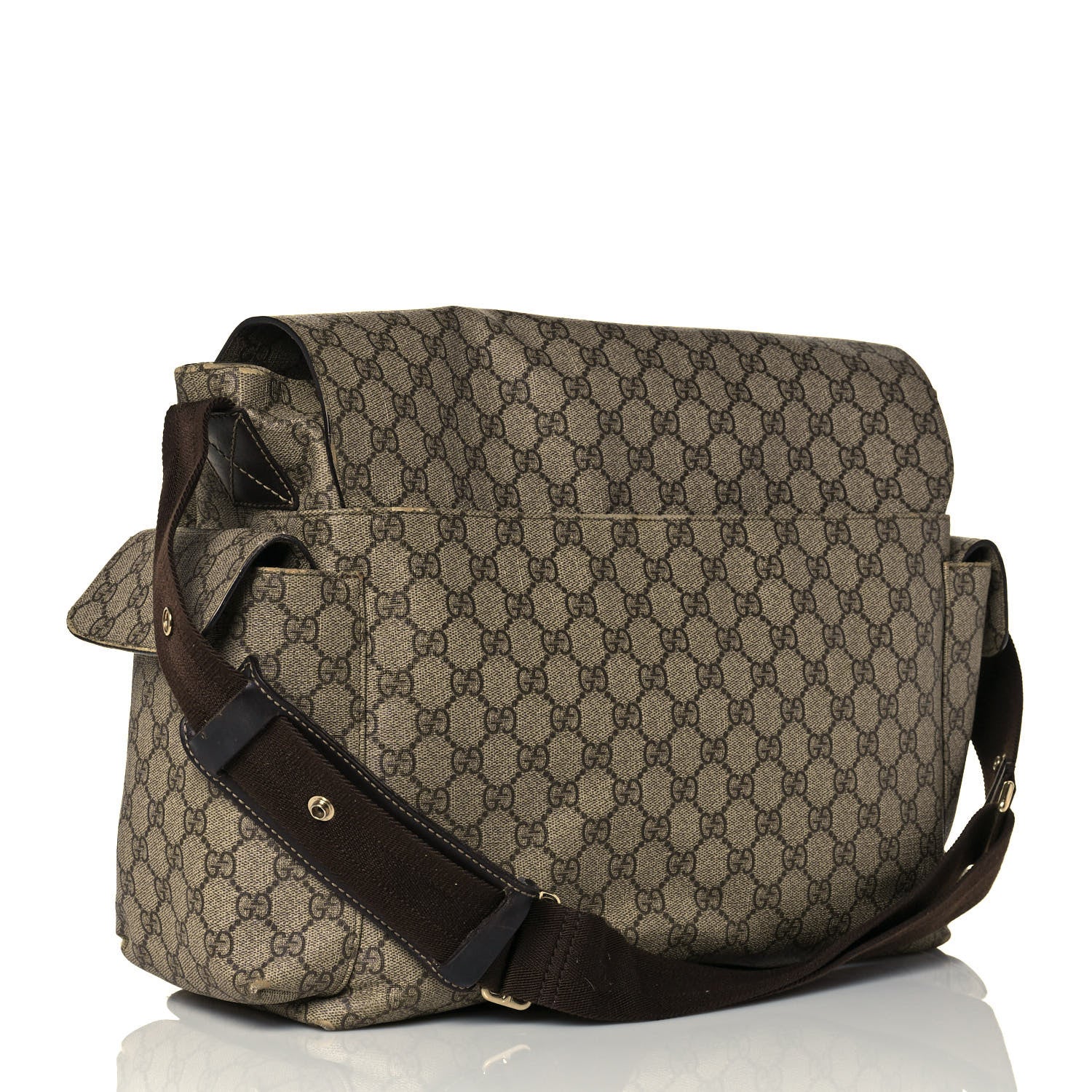 Gucci GG Plus Monogram Messenger Diaper Bag Dark Brown 4 of 23