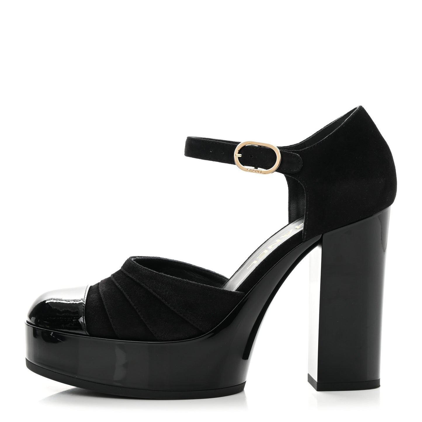 Patent Suede CC Platform Pumps 37.5 Black