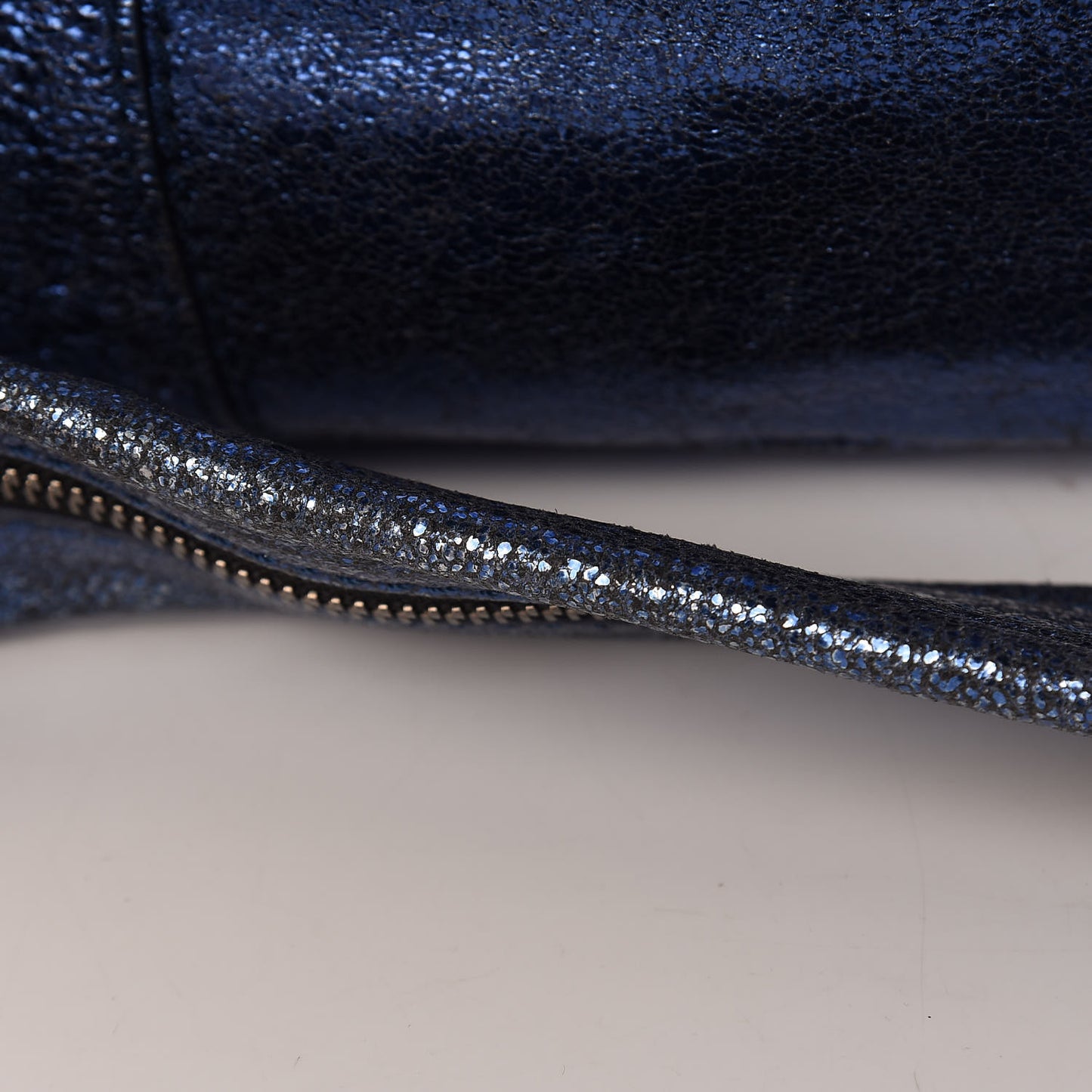 Metallic Calfskin Small Nightingale Blue
