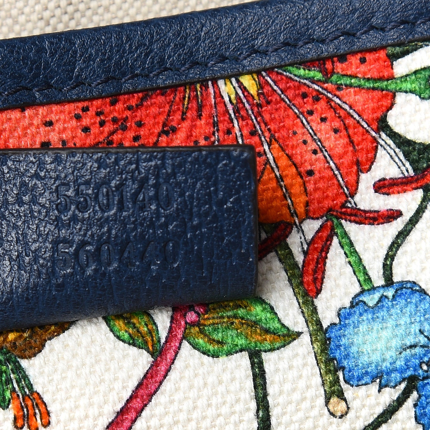 Canvas Large Flora Tote Navy Multicolor