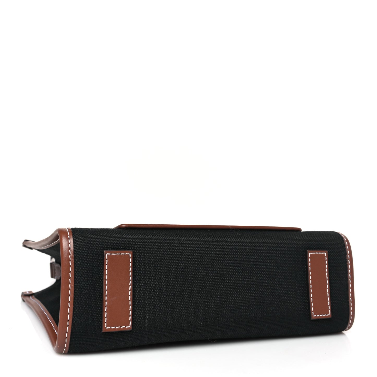 Canvas Smooth Calfskin Mini Two Tone Freya Tote Black Tan