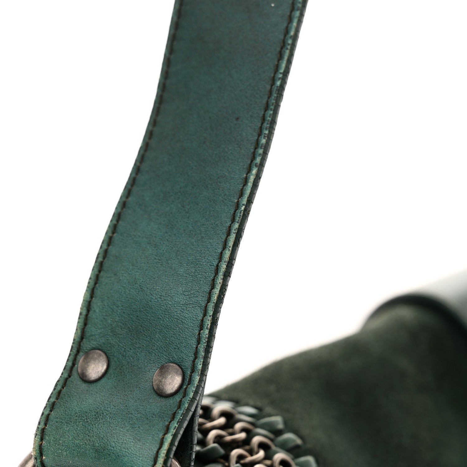 Christian Dior Suede Calfskin Medium Gaucho Double Saddle Green 15 of 18