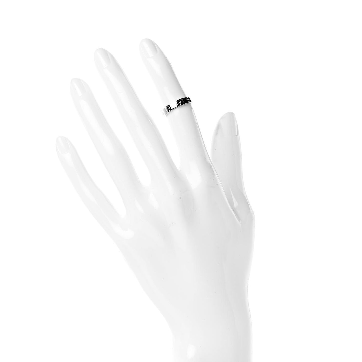 18K White Gold 3.5mm LOVE Wedding Band Ring 46 3.75