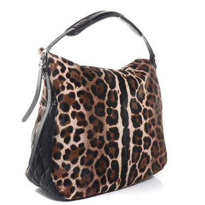 Jimmy Choo Pony Hair Leopard Large Boho Hobo 3 of 9