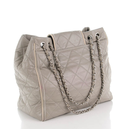 Chanel Glazed Lambskin Quilted North South Large Tote Grey 3 of 7