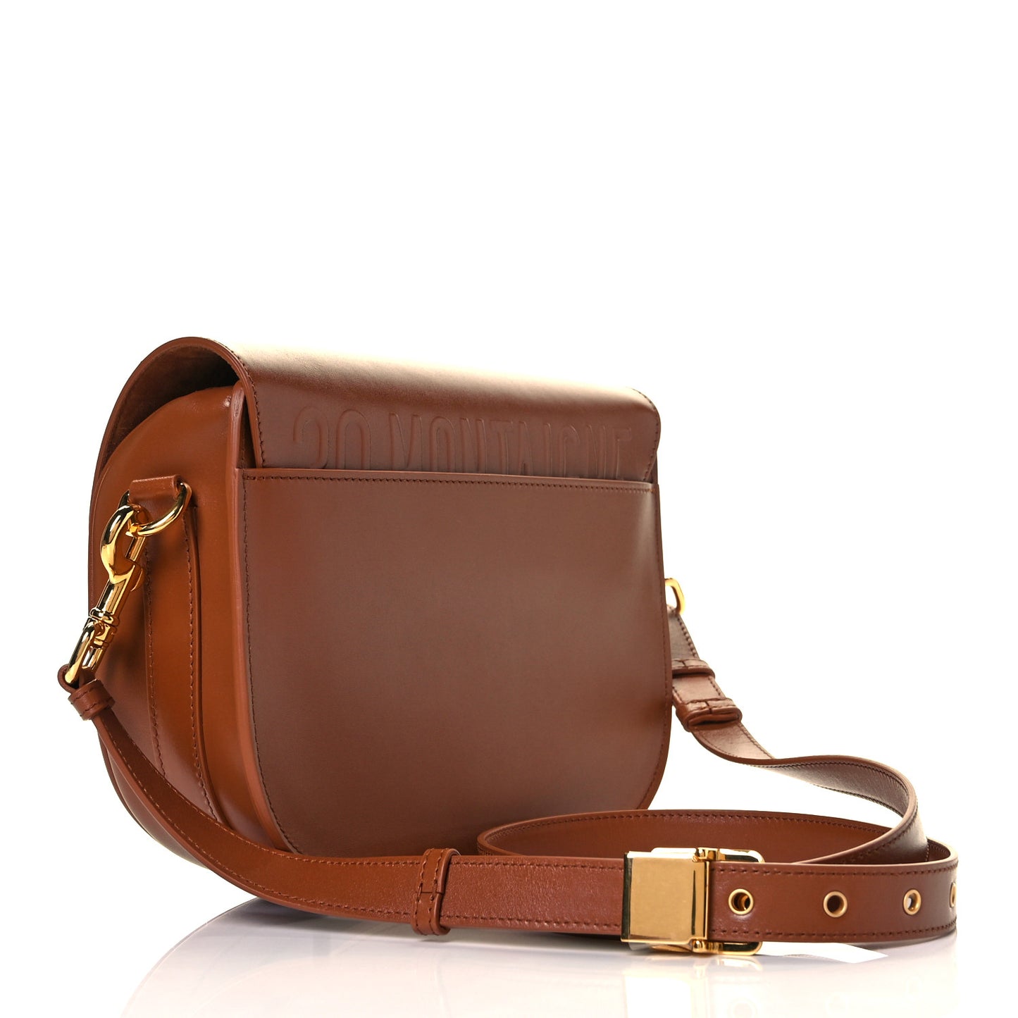 Box Calfskin Medium Bobby Flap Dark Tan