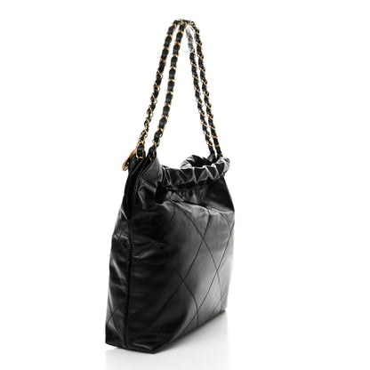 Chanel Shiny Calfskin Quilted Small Chanel 22 Black 4 of 11