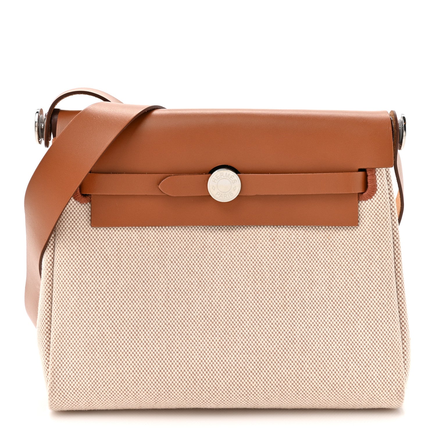 Hermes Military Toile Vache Hunter Herbag Zip Retourne 20 Ecru Beige Fauve 1 of 10