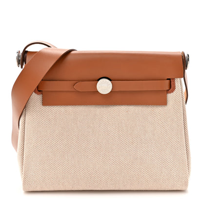 Hermes Military Toile Vache Hunter Herbag Zip Retourne 20 Ecru Beige Fauve 1 of 10