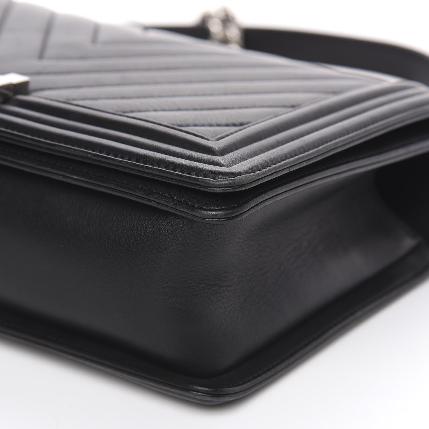 Chanel Calfskin Chevron Quilted New Medium Boy Flap Black 11 of 15