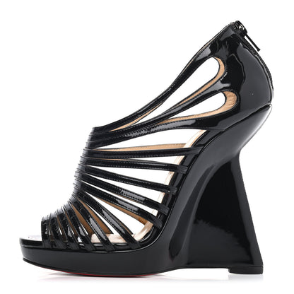 Christian Louboutin Patent Disqueen 120 Pumps 36 Black 1 of 4