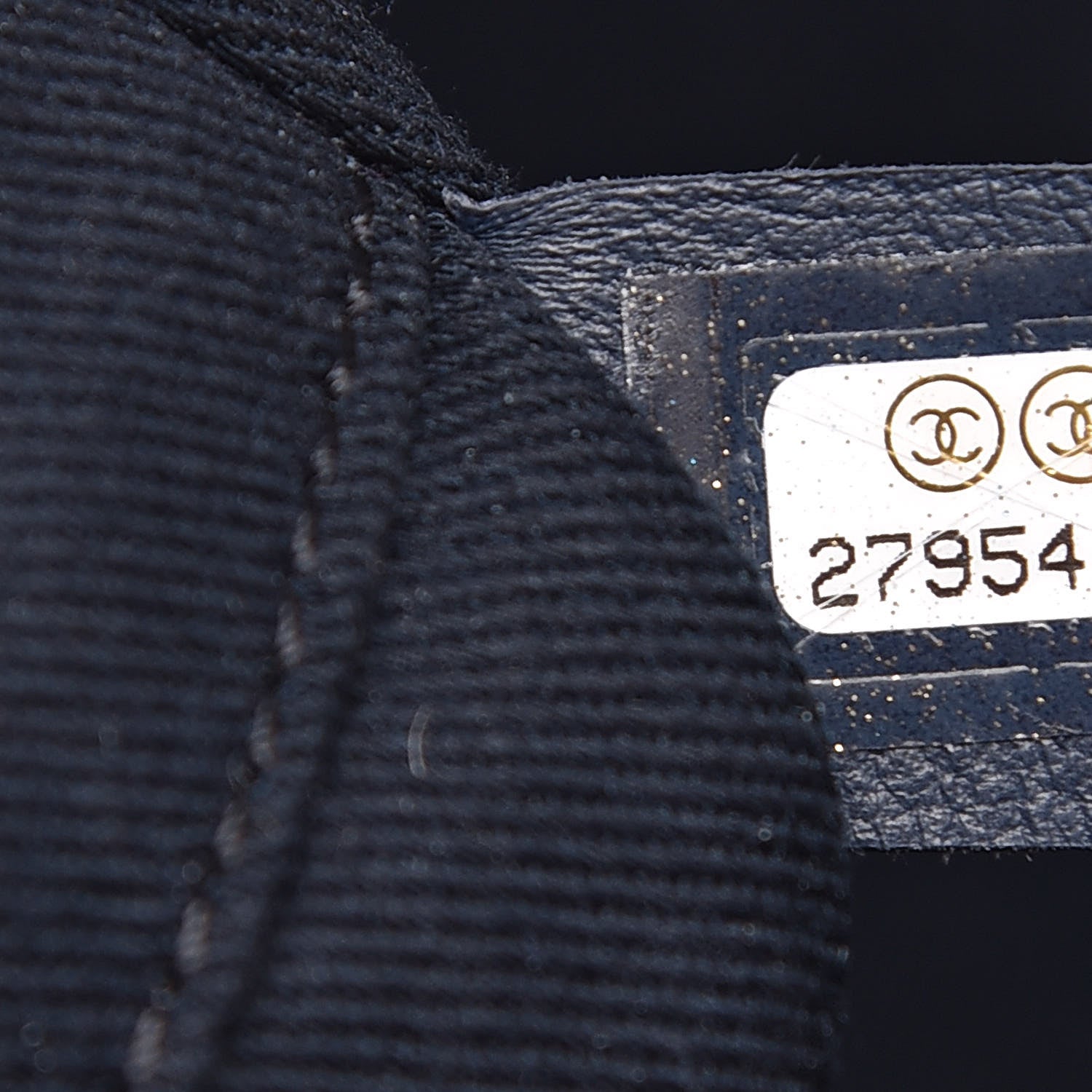 Chanel Lurex Canvas Small Deauville Tote Navy Blue Gold 7 of 11