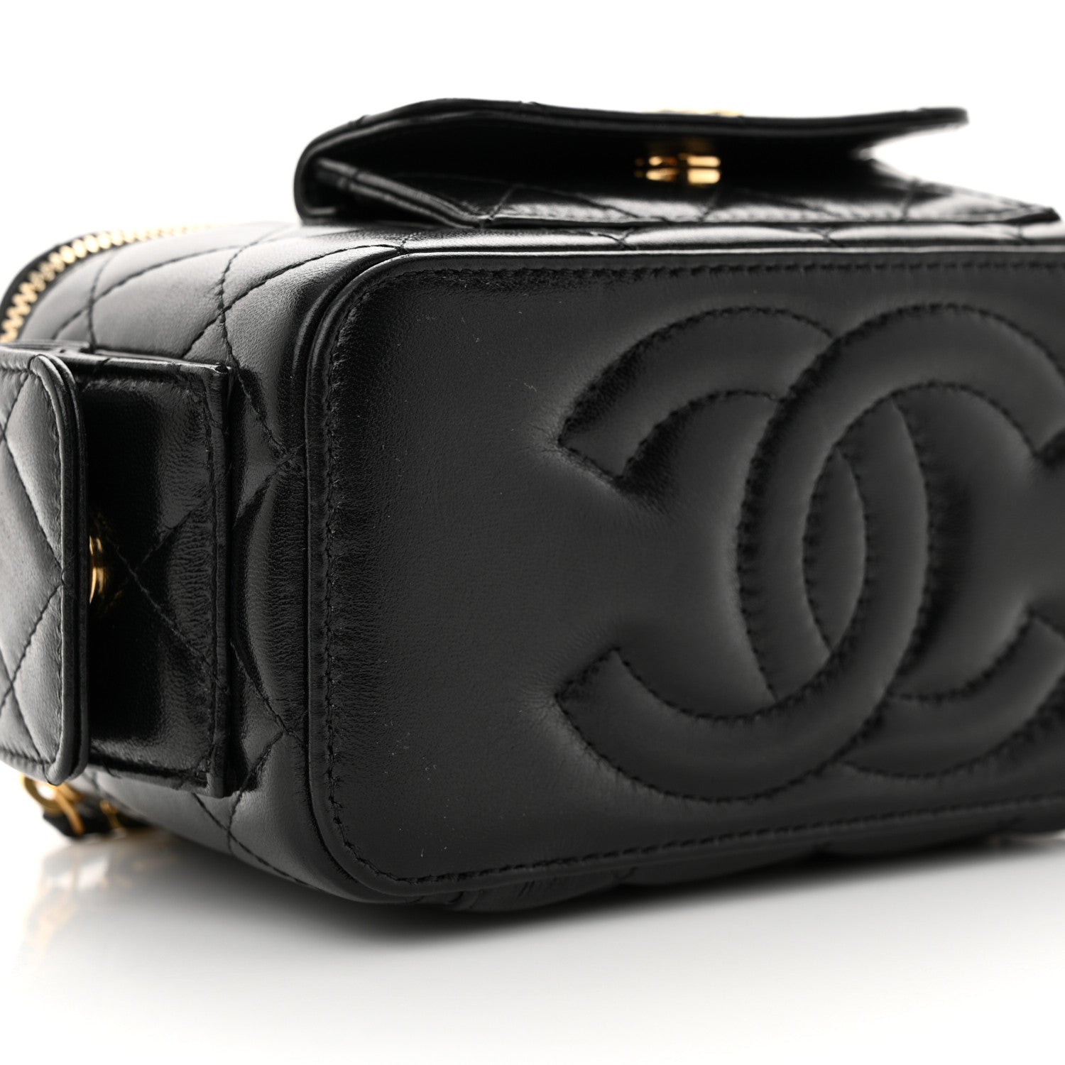 Chanel Lambskin Quilted Polly Pocket East West Top Vanity With Chain Black 9 of 11