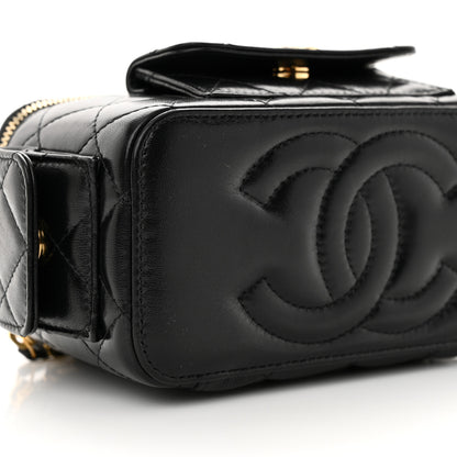 Chanel Lambskin Quilted Polly Pocket East West Top Vanity With Chain Black 9 of 11