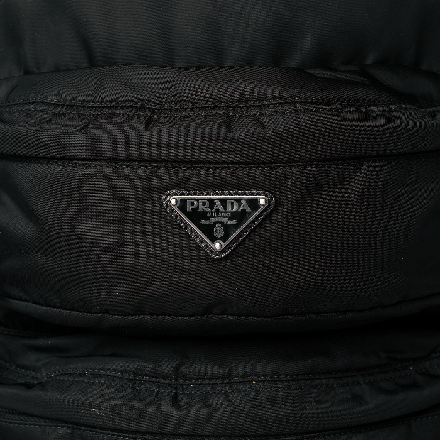 Prada Nylon Saffiano Flame Backpack Black 7 of 9