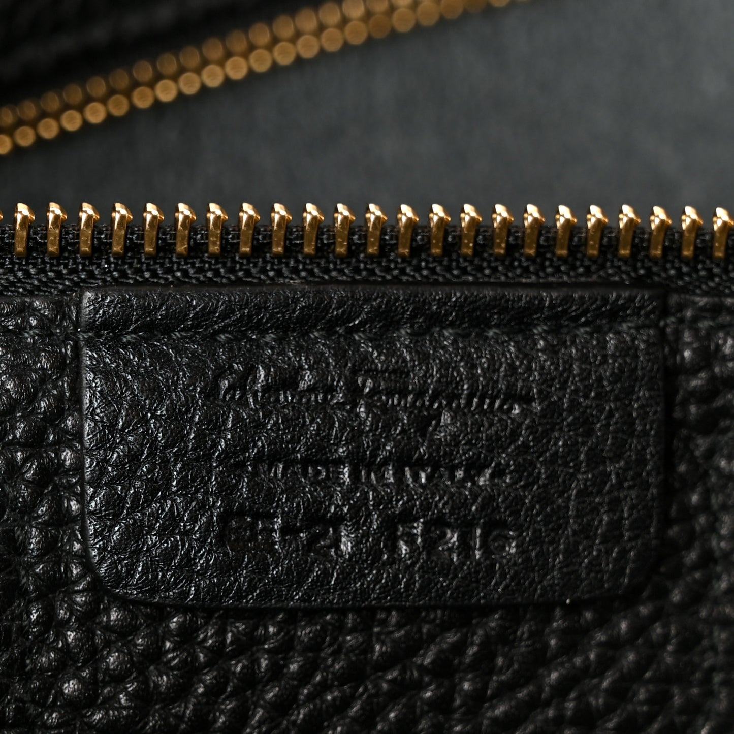 Hammered Calfskin Double Handle Medium Amy Tote Black