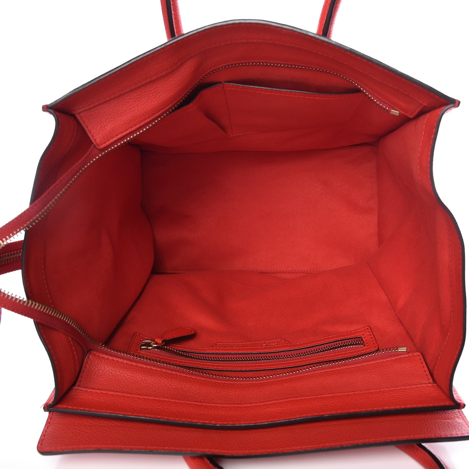 Celine Pebbled Calfskin Mini Luggage Red 5 of 17