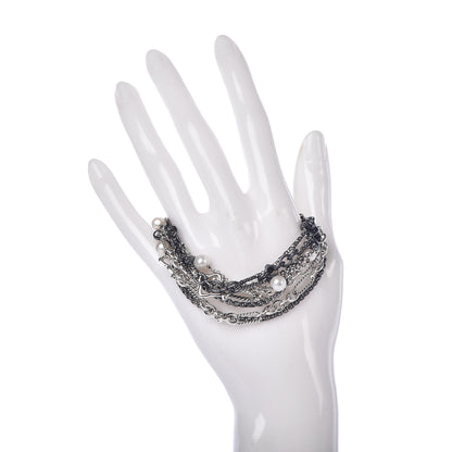 David Yurman Darkened Sterling Silver Hematite Pearl Multi-Row Bracelet 2 of 9